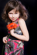 little girl with flower