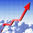 Graph of arrow in clouds grow