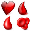 Medical vector icons, blood theme - EPS 10
