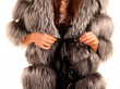 Fur coat on woman Fur coat on woman