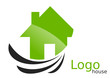 Logo maison courbes vert gris