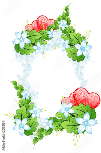 Vector: Floral Valentines framing Floral Valentines framing