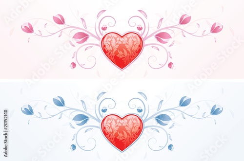 Vector: Floral Valentines Floral Valentines