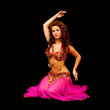 Bellydancer on black background