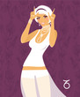 Beautiful girl in white dress - zodiac signs (capricorn)