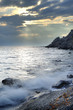 The night coastline and mountains
