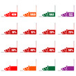 Corners for e-commerce offer - new, sold, best price, discount