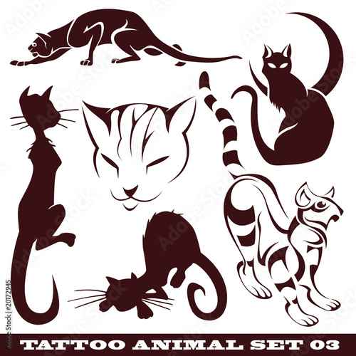 tattoo cats. templates cats for tattoo and