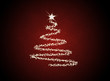 Red christmas tree on red background