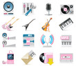 Vector audio and music icon set Vector audio and music icon set