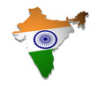 Indien Karte 3D Flagge