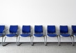 Images : Blue chairs in ordinary empty waiting room