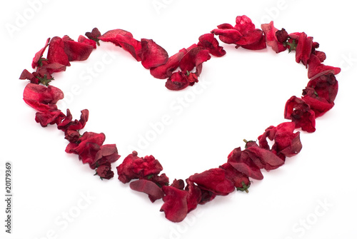 Photo: Rose petal heart Rose petal heart