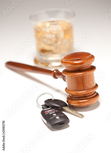 Photo: Gavel, Alcoholic Drink & Car Keys Gavel, Alcoholic Drink & Car Keys