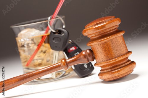 Photo: Gavel, Alcoholic Drink & Car Keys Gavel, Alcoholic Drink & Car Keys