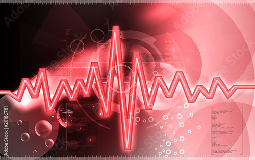 Illustration: Illustration of a green pulse in black background Illustration of a green pulse in black background