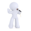 Entertainer with the microphone