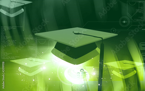 Illustration: Illustration of a ceremonial hat in education Illustration of a ceremonial hat in education