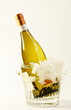 White wine in a crystal ice bucket