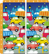 Vettoriale: Find ten differences puzzle - cars and trucks on the road Find ten differences puzzle - cars and trucks on the road