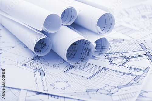 Photo: rolls of architecture plans - blueprints rolls of architecture plans - blueprints