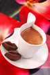 coffee with red chocolate lips