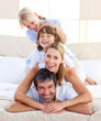 Happy family having fun