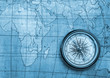 Compass on old map.