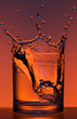 Close up view of the splash in water