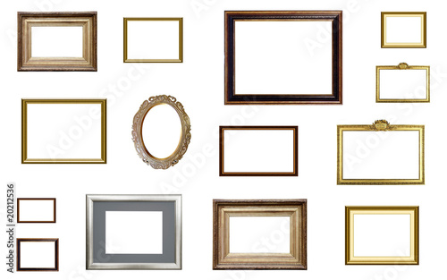 Photo: Mur de cadres, fond blanc Mur de cadres, fond blanc