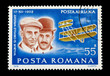 romanian mail stamp featuring the wright brothers first flight