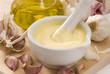 Spanish cuisine. Garlic mayonnaise sauce.
