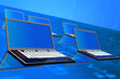 modern laptops on a binary texture background