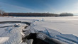 Panorama of the frozen river