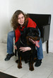 maitresse et son chien de race rottweiler