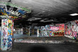 graffiti in derelict concrete urban location