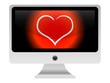 lcd with red heart
