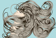 Woman's face flipping detailed hair Woman's face flipping detailed hair