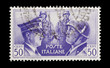 wartime Italian mail stamp featuring Hitler and Mussolini