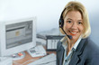 Woman with headset