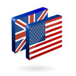 united kingdom and united states partership icon 3d united kingdom and united states partership icon 3d