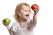 girl with two apples
