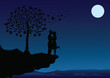 Couple Kissing into the night