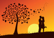 Couple Kissing into the nature