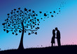 Couple Kissing into the nature