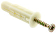 cheville plastique vis auto-foreuse fond blanc