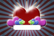 Greetings card with hearts