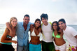 Happy friends at the beach