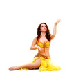 beautiful Bellydancer in golden costume