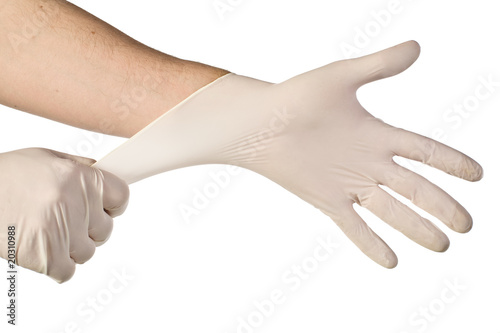 Photo: latex free medical gloves on white latex free medical gloves on white